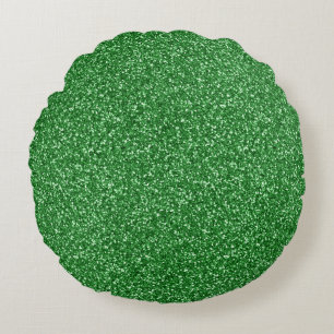 May Green Glitter Rond Kussen