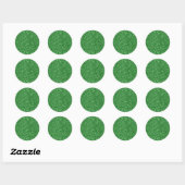 May Green Glitter Ronde Sticker (Vel)