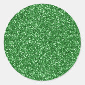 May Green Glitter Ronde Sticker (Voorkant)