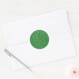 May Green Glitter Ronde Sticker