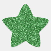 May Green Glitter Ster Sticker (Voorkant)