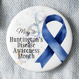 May Huntington's Disease Awareness Month - DNA Ronde Button 5,7 Cm