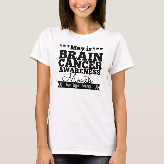May is Brain Cancer Awareness Maand T-shirt (Voorkant)