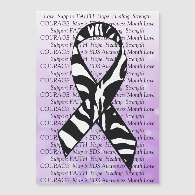 May is EDS Awareness Month Zebra Magnet (Voorkant)