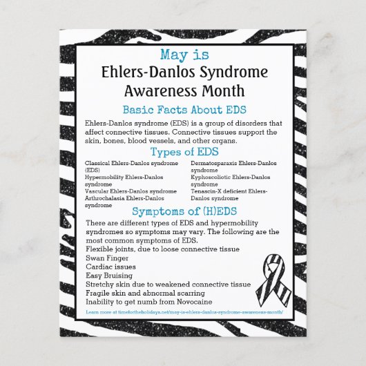 May is Ehlers-Danlos Syndrome Awareness Maand Flyer (Voorkant)