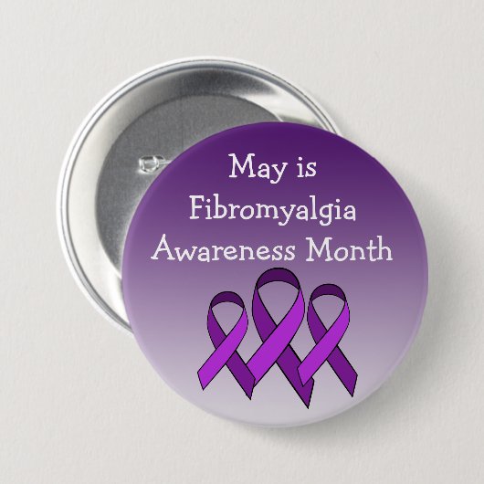 May is Fibromyalgia Awareness Button (Voorkant /achterkant)