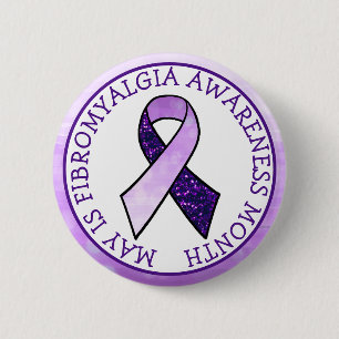 May is Fibromyalgia Butterfly Awareness Maand Ronde Button 5,7 Cm