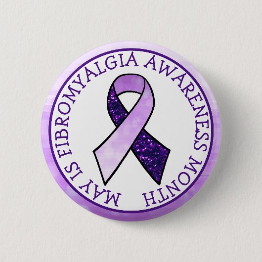 May is Fibromyalgia Butterfly Awareness Maand Ronde Button 5,7 Cm (Voorkant)