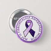 May is Fibromyalgia Butterfly Awareness Maand Ronde Button 5,7 Cm (Voorkant /achterkant)