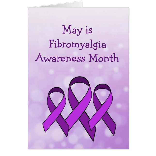 May is Fibromyalgie Month Paarse Ribbon Kaart (Voorkant)