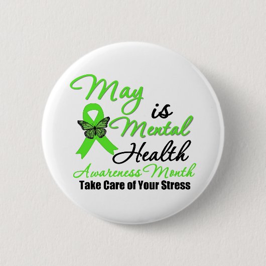May is Mental Health Awareness Maand Ronde Button 5,7 Cm (Voorkant)