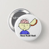 May is Mental Health Month Blootgesteld brein Ronde Button 5,7 Cm (Voorkant /achterkant)