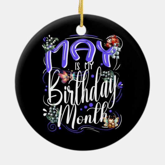 May is mijn moeder, Lily van de Vallei Keramisch Ornament (Achterkant)