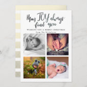 May Joy vindt je altijd Typografie kerstfoto Feestdagenkaart (Voorkant / Achterkant)