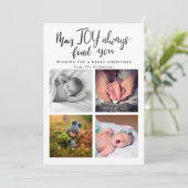 May Joy vindt je altijd Typografie kerstfoto Feestdagenkaart (Staand voorkant)