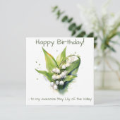 May Lily of the Valley Feestdagenkaart (Staand voorkant)