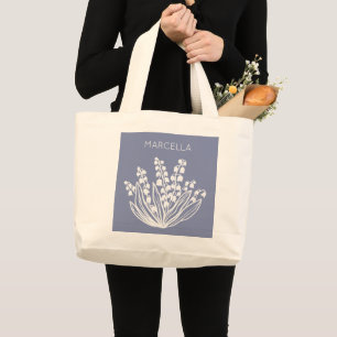 May Lily of the Valley Floral Bouquet Aangepaste n Grote Tote Bag
