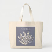 May Lily of the Valley Floral Bouquet Aangepaste n Grote Tote Bag (Voorkant)