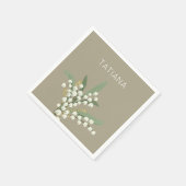 May Lily of the Valley Floral Bouquet Aangepaste n Servet (Hoek)