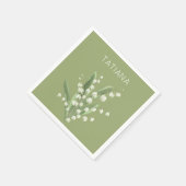 May Lily of the Valley Floral Bouquet Aangepaste n Servet (Hoek)