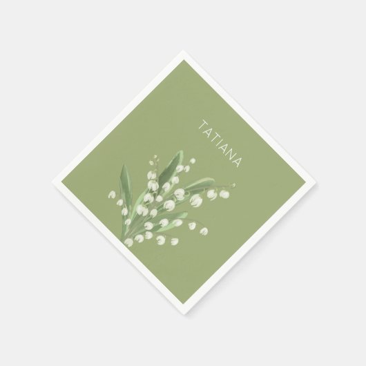 May Lily of the Valley Floral Bouquet Aangepaste n Servet (Hoek)