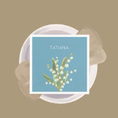 May Lily of the Valley Floral Bouquet Custom Name  Servet