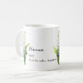 MAY LILY OF THE VALLEY GEBOORTEBLOEM MAAND NAAM KOFFIEMOK (Voorkant links)