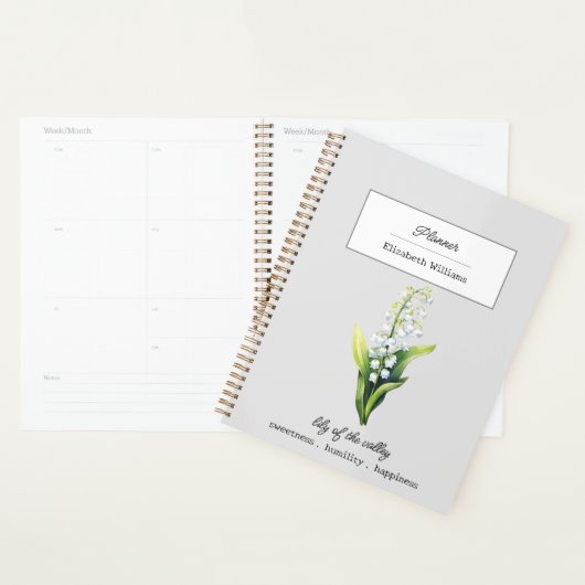 MAY LILY VAN DE VALLEI GEBOORTEBLOEM GEPERSONALISE PLANNER (Display)