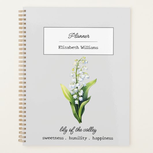 MAY LILY VAN DE VALLEI GEBOORTEBLOEM GEPERSONALISE PLANNER (Voorkant)