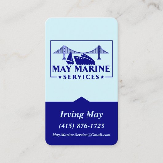May Marine Services  Logo QR Code URL Visitekaartje (Voorkant)