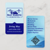 May Marine Services  Logo QR Code URL Visitekaartje (Voorkant / Achterkant)