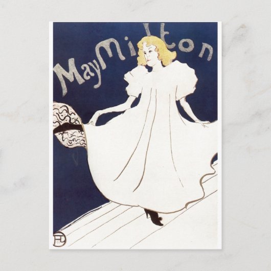 May Milton 1895 Henri de Toulouse-Lautrec Briefkaart (Voorkant)