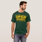 May Open Source programmeert grappige devooien lin T-shirt (Voorkant volledig)