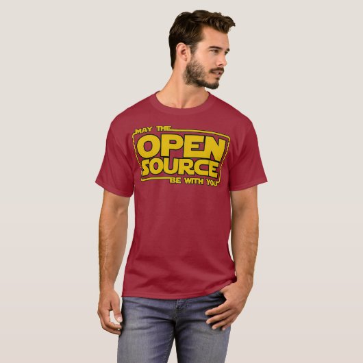 May Open Source Programming grappige devos linux T-shirt (Voorkant volledig)