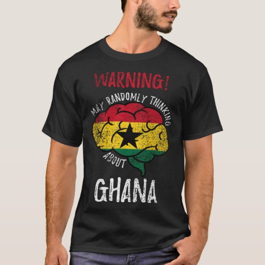 May Randomly Thinking About Ghana Ghanaian Roots V T-shirt (Voorkant)