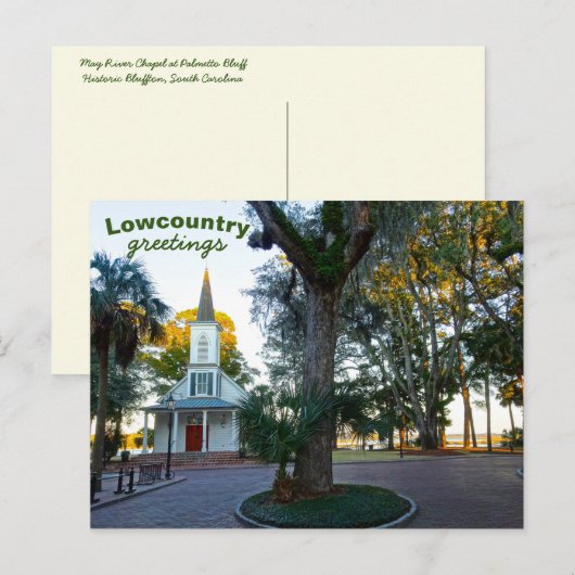 May River Chapel Palmetto Bluff Bluffton SC Briefkaart (Voorkant / Achterkant)