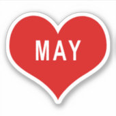 MAY Rood Hart Vinyl Sticker (Voorkant)
