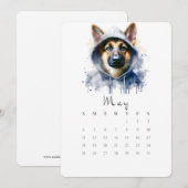 May Stand-alone Kalender Duitse Herdershond Art Menu (Voorkant / Achterkant)
