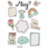 May Sticker Sheet – Fresh & Bright (Voorkant)