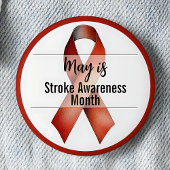 May Stroke Awareness Month lint Ronde Button 5,7 Cm