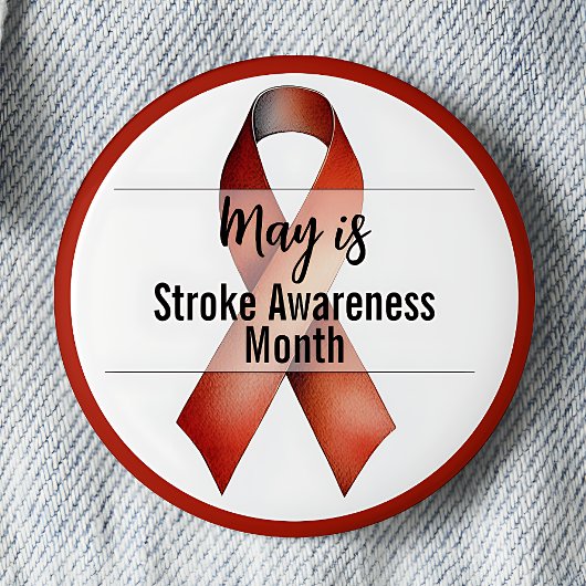 May Stroke Awareness Month lint Ronde Button 5,7 Cm