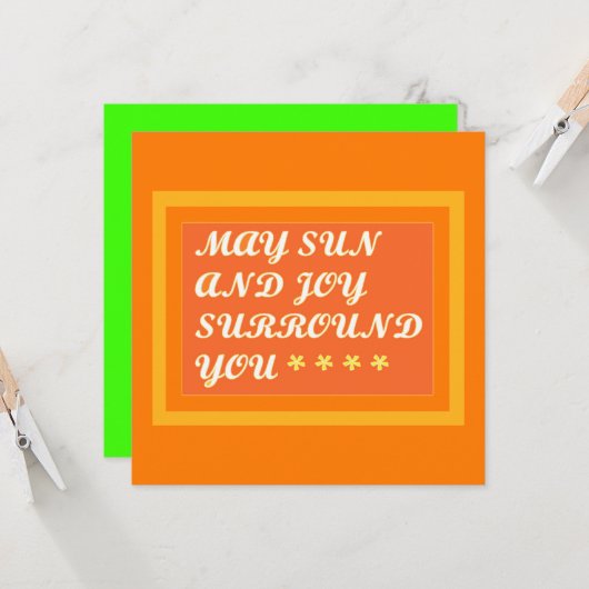 May Sun en Joy Surround je bemoedigend Kaart (Voorkant / Achterkant in situ)