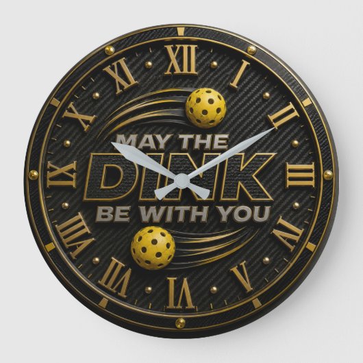 May the Dink Be With You Pickleball Paddle Grote Klok (Voorkant)
