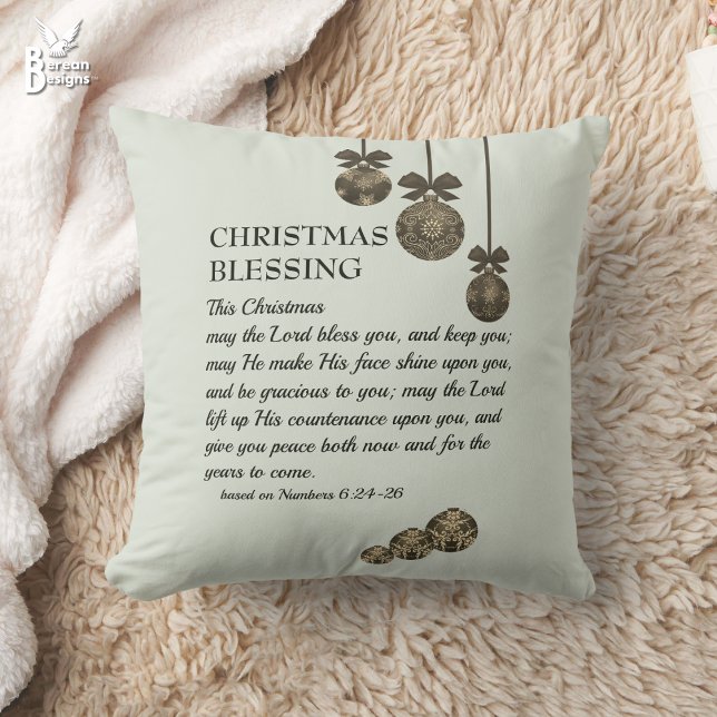 MAY THE LORD BLESS YOU Christian Christmas Kussen (CHRISTMAS BLESSING  Christian Throw Pillow based on Numbers 6 with customizable text.)