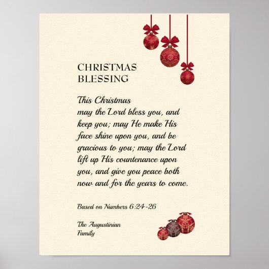 MAY THE LORD BLESS YOU Christmas Poster (Voorkant)