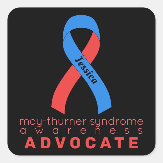 May-Thurner Syndrome Advocate Black Square Sticker (Voorkant)