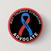 May-Thurner Syndrome Advocate Ribbon Black Button (Voorkant)