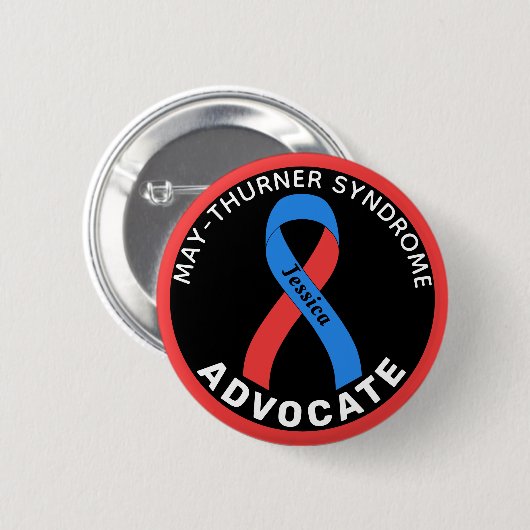 May-Thurner Syndrome Advocate Ribbon Black Button (Voorkant /achterkant)