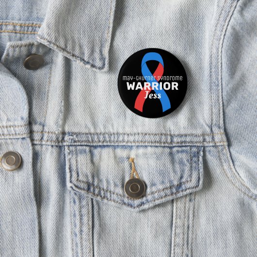 May-Thurner Syndrome Warrior Ribbon Black Button (In situ)