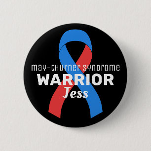 May-Thurner Syndrome Warrior Ribbon Black Button